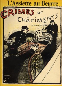 1902年3月1日、「L&39;Assiette au Beurre」の特別版「犯罪と罰」の表紙から、警察官が警察に襲撃された 作： Felix Edouard Vallotton